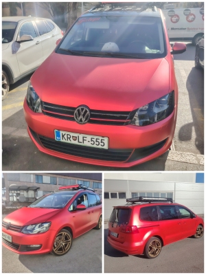 VW Sharan 
 FUL WRAP
 Plating Matte Red